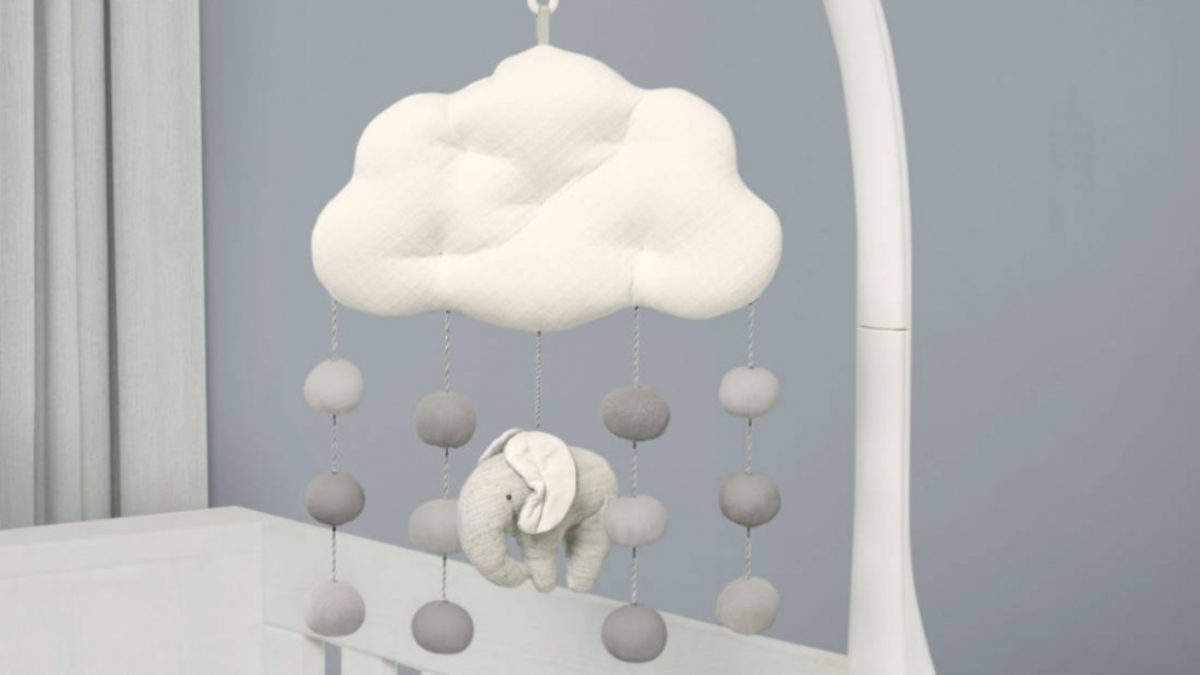 Mamas Papas Welcome To The World Musical Mobile Grey