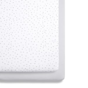 Snuzpod Crib 2pk Fitted Sheets - Grey Spots