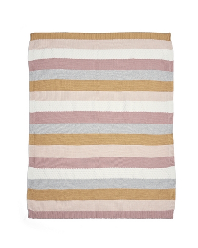 Mamas & Papas Knitted Blanket - Multi Stripe Pink