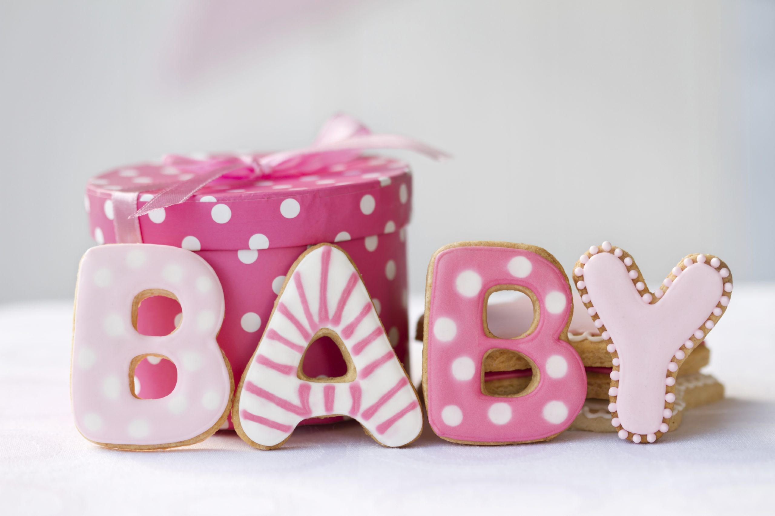 Cookies decorated for a baby girl