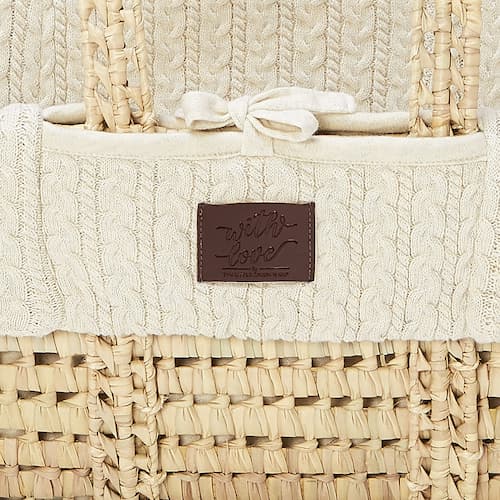 with love cream moses basket