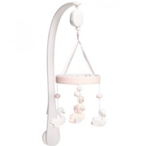 M&P Welcome To the World Musical Mobile - Floral Pink & White