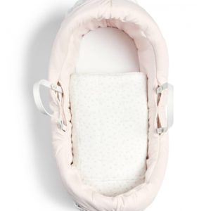 M&P Welcome To the World Quilted Moses Basket - Pink & White