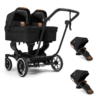Emmaljunga NXT Twin Pram System With Black Chassis - Outdoor Black