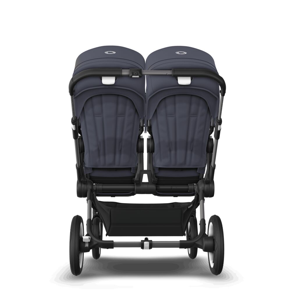 Bugaboo Fox 3 bassinet and seat stroller graphite base, stormy blue  fabrics, stormy blue sun canopy