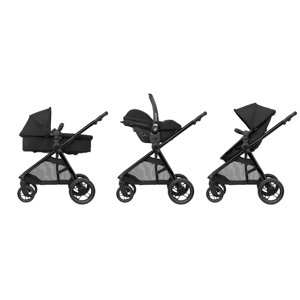 maxi cosi zelia luxe 3in1 travel system twillic black