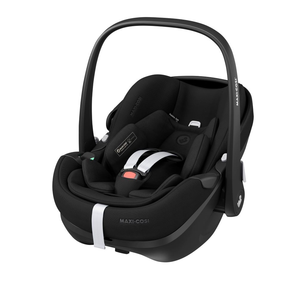 A black baby car seat
