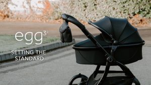 A baby stroller on a road