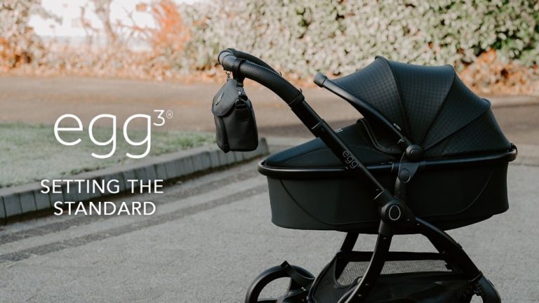 A baby stroller on a road